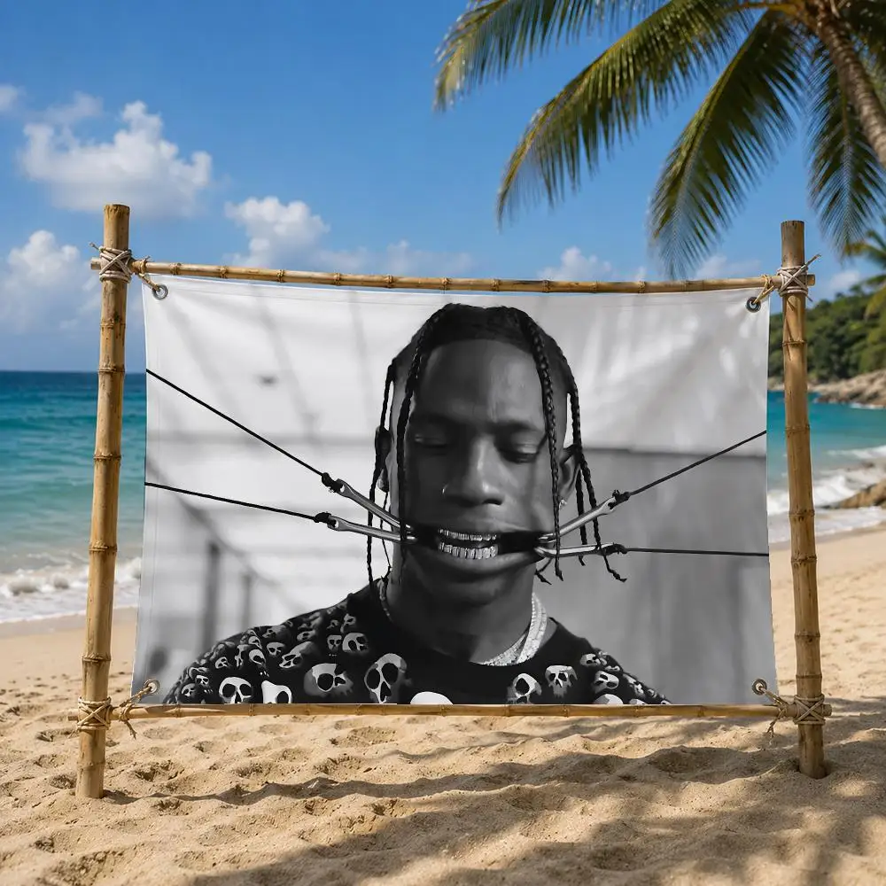 Chris Travis RapperDesign Flags Room Bedroom Home Outdoor Wall Hanging Concert Printed Background Decoration Art Banne