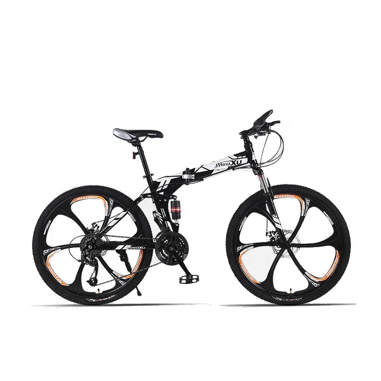 Wholesale 26 Inch Full Suspension Mountain Bicycle Dual Disc Brake 21/24/27 Speed Folding Bike For Adults