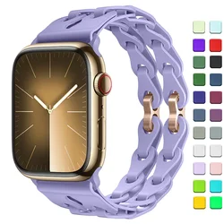 Silicone Strap For Apple Watch Accessories 45mm 44mm ultra-2 49mm 40mm 41mm 38mm 42mm bracelet iWatch series 9 8 7 6 5 3 se band