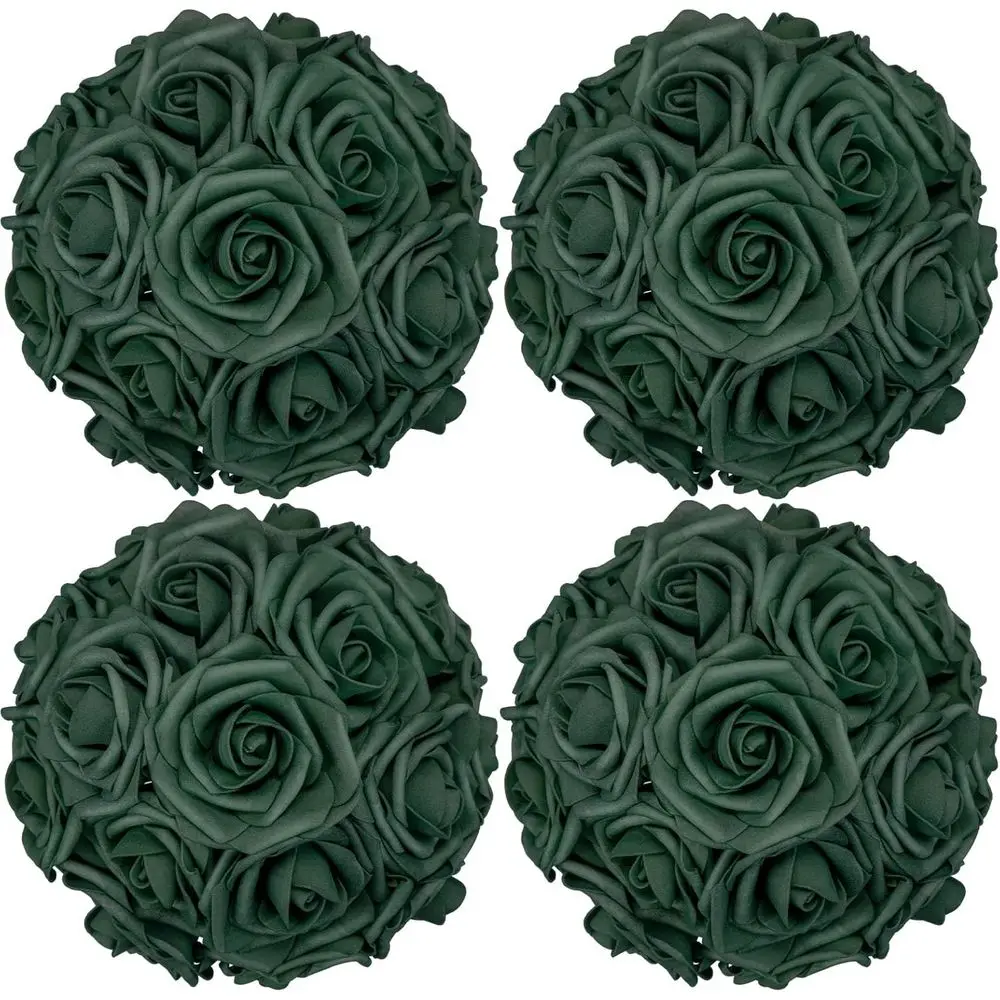 

100 штук зеленых искусственных роз с стеблями, имитация натуральных роз, оптом или для самостоятельного изготовления свадебных букетов, букетов для девичника, декора