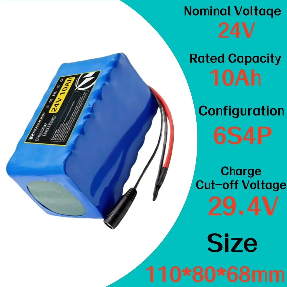 

6S4P 18650 Lithium-Ion Battery Pack 24V 10Ah,with BMS Suitable for29.4V Modified wheelchair electric vehicles or with 2A charger