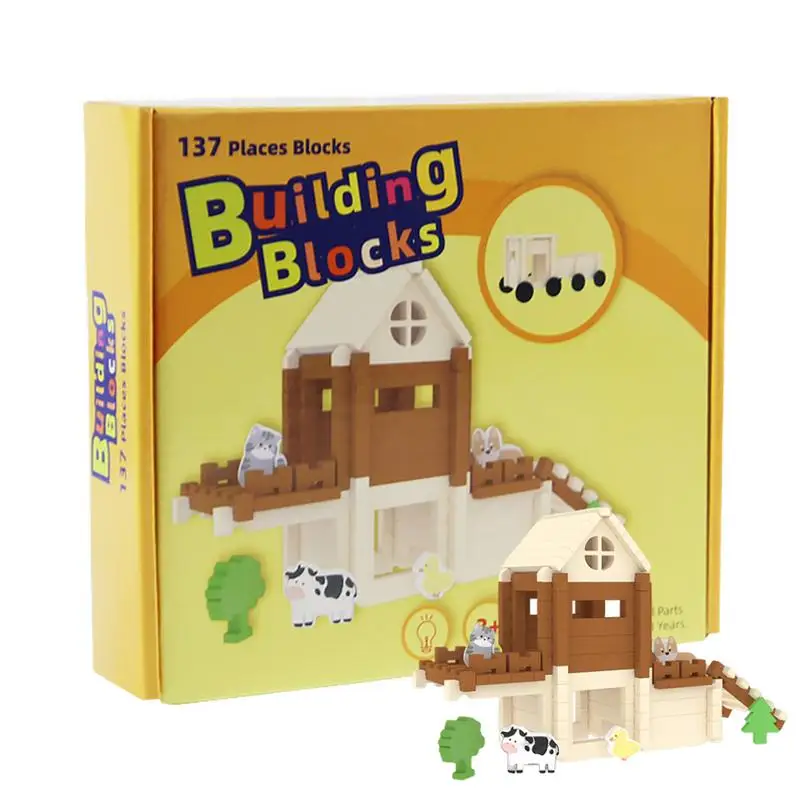 Blocchi di legno per bambini dai 4 ai 8 anni Mortasa e tenone Building Blocks Giocattoli Set di blocchi di legno Blocchi per bambini Giocattoli da costruzione per bambini