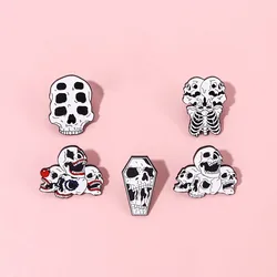 Pin Club | Punk Skull Enamel Brooch Custom Gothic Skeleton Halloween Gift Backpack Hat Clothing Decoration Accessories Wholesale