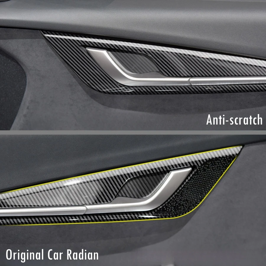 4PCS Door Panel Protect Decoration Cover for Kia EV6 2022 2023 2024 ABS Carbonfiber Pattern Door Stripe Cover EV6 Accessories