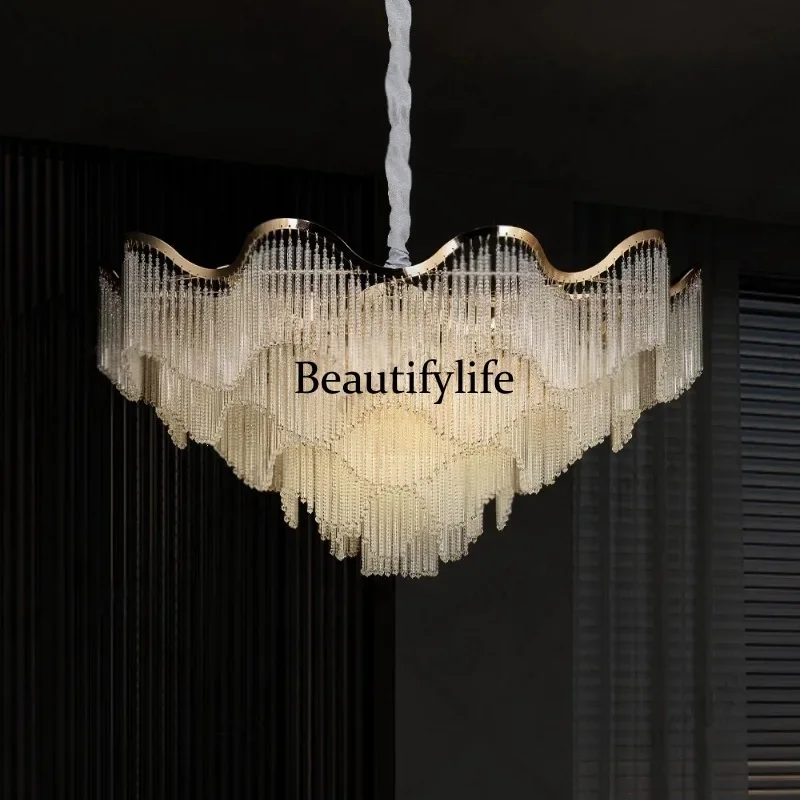 A139 new light luxury living room crystal chandelier high sense French simple dining room bedroom main lamp