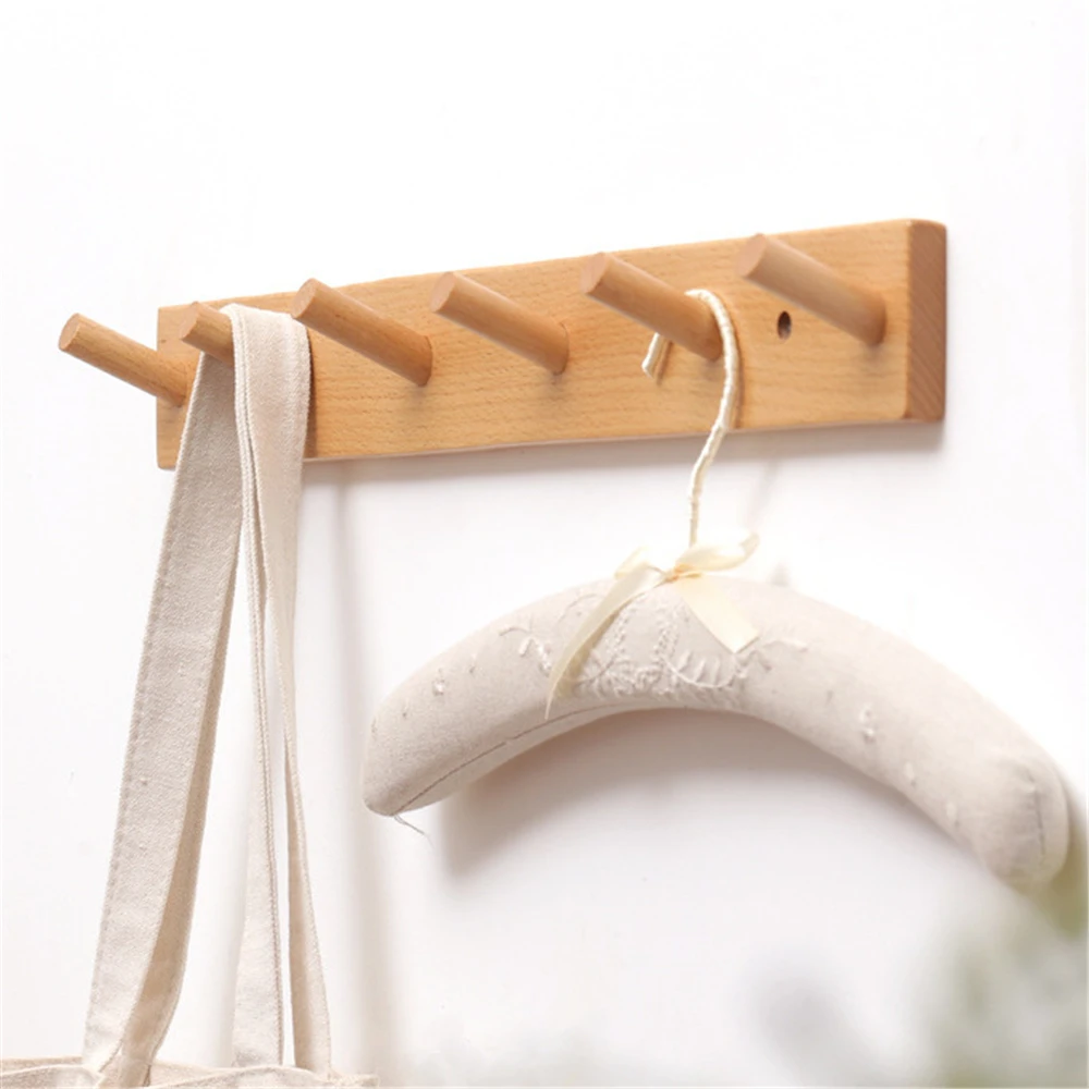 

Natural Wood Wall Hook Coat Rack Clothes Hanger Bedroom Hook Bathroom Door Back Hooks Nordic Home Decor Hooks for Living Room