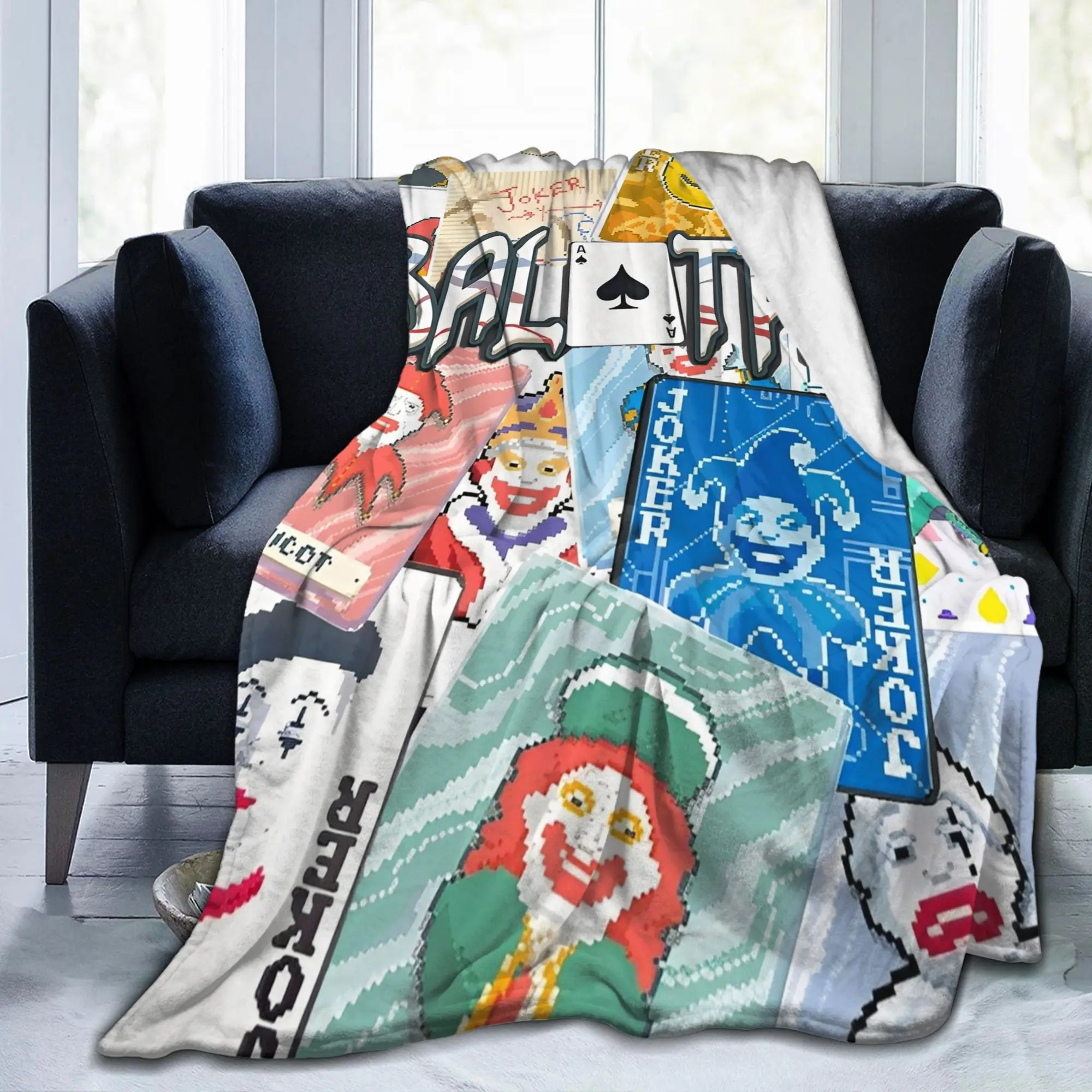 Balatro Cards Joker-Jimbo Blankets Board Game Flannel Funny Breathable Throw Blanket for Home Restaurant Winter Office