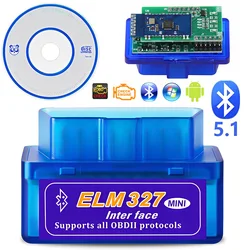 Mini Eml327 V2.1 OBD 2 Bluetooth Car Diagnostic-Tools For Android Scanner Code Support Smart Scan Tool ODB2 Scanner Tool