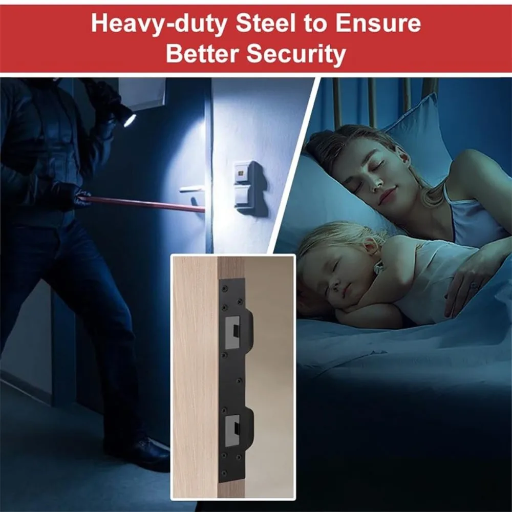 Placa de proteção de trava de porta em forma de I 11 polegadas de aço inoxidável protetor de trava de ângulo de asa externa tampa de trava de porta