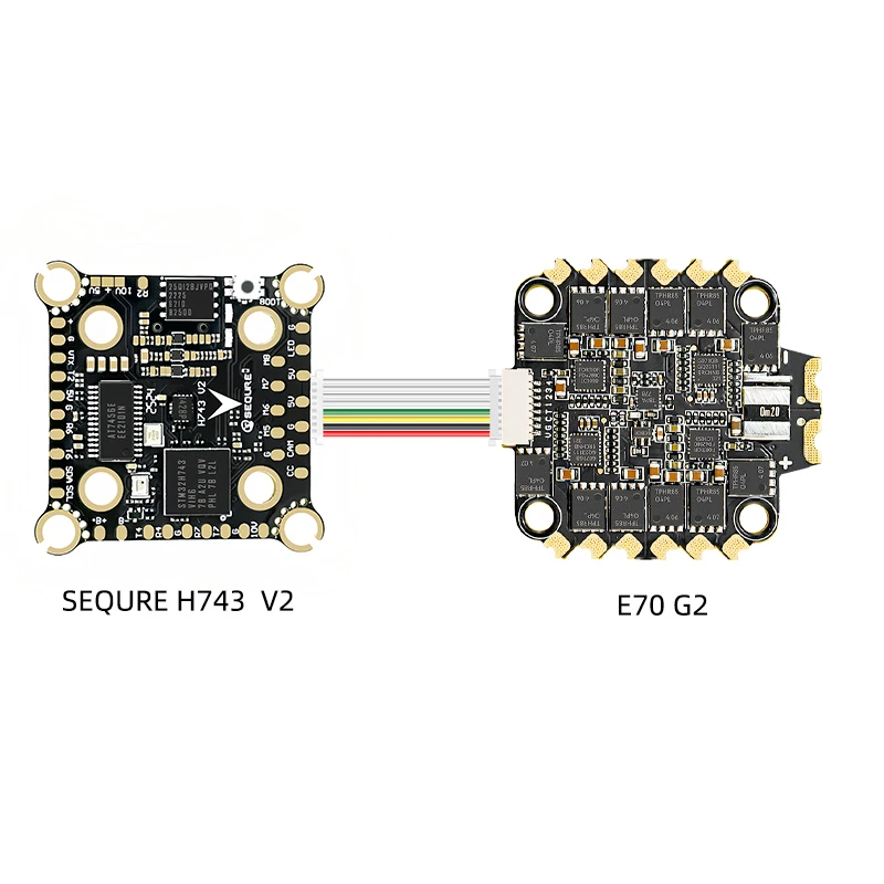 SEQURE H743 V2 ed E70 G2 Stack 30.5mm installazione spaziatura dei fori Design 2-8S 128K ESC ICM42688P Dual BEC FC Stack per FPV Drone