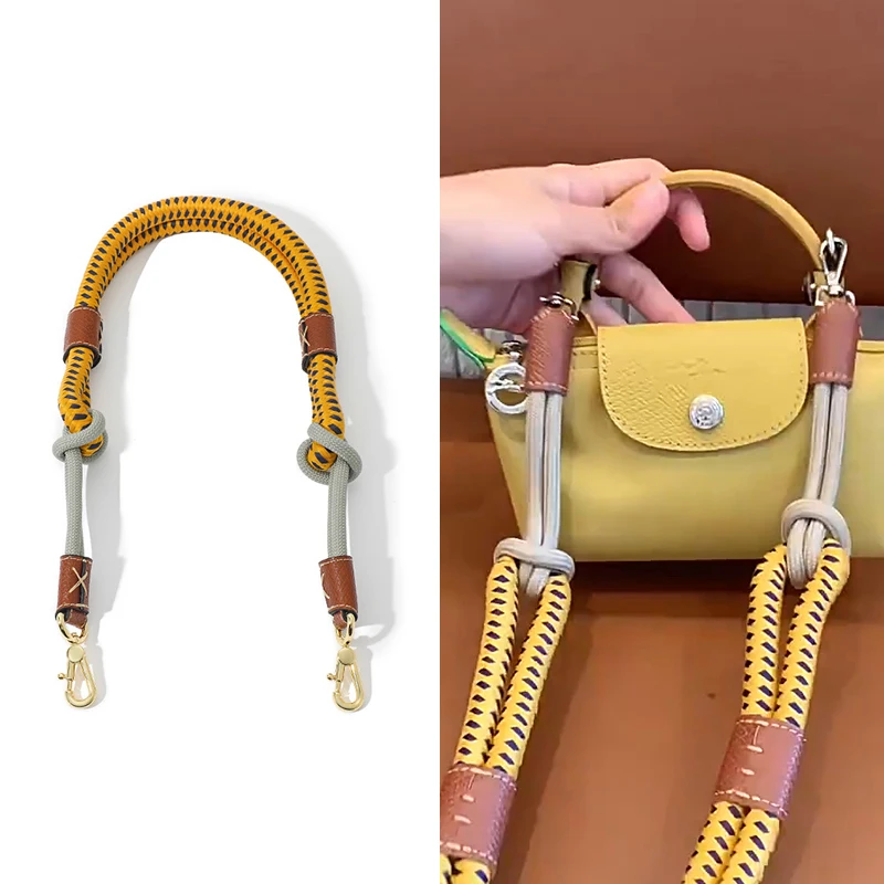 

Красочный нейлоновый веревочный плечевой ремень для мини-сумки Longcharmp, тканый ремень, сменные аксессуары 78 см 100 см