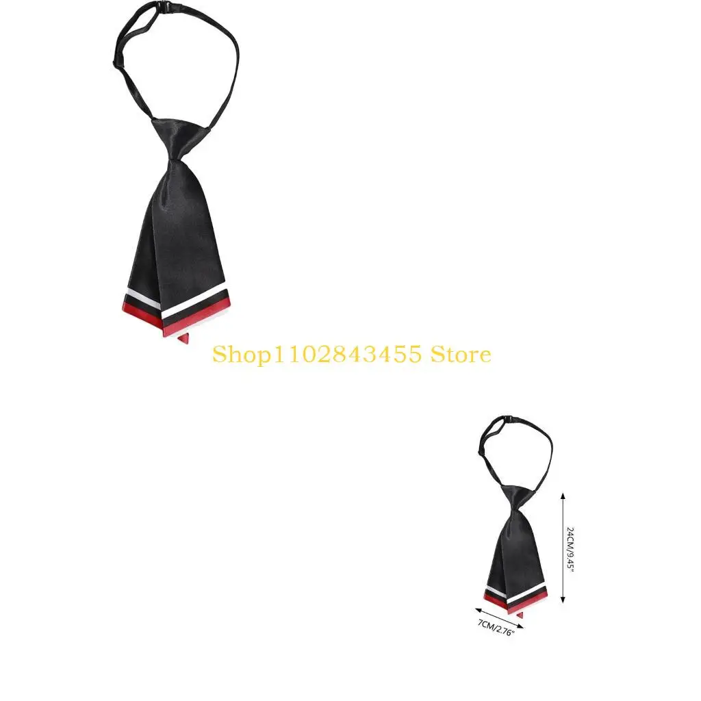 49MC Fashion Neckties for Taking Photo Women Men Casual Plain Necktie Double Layer Cute Neckwear School Uniform Accessories
