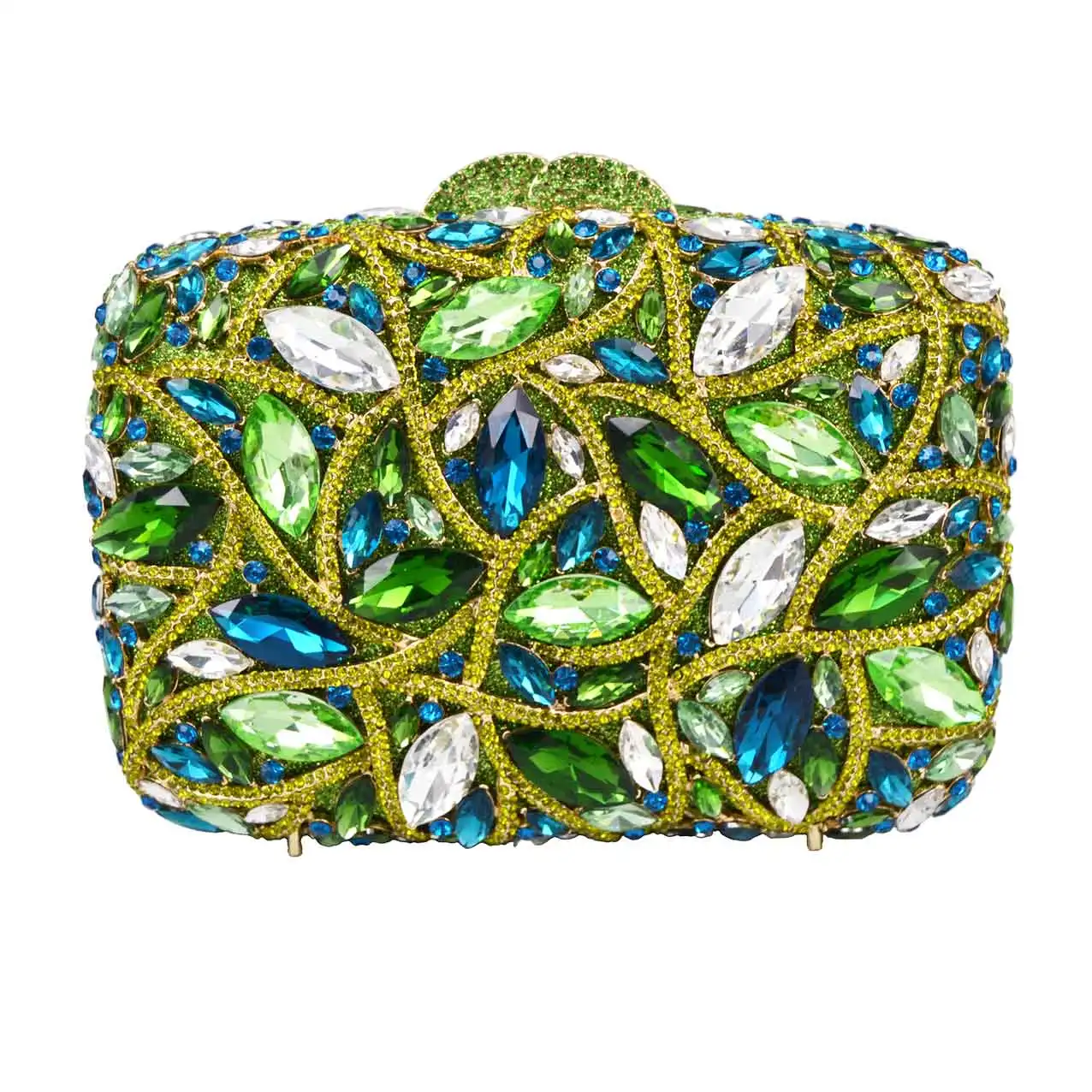 

Luxury Green Women Wedding Bridal Purse for Cocktail Party Chain Shoulder Evening Bag Ladies Clutch Bags sc768