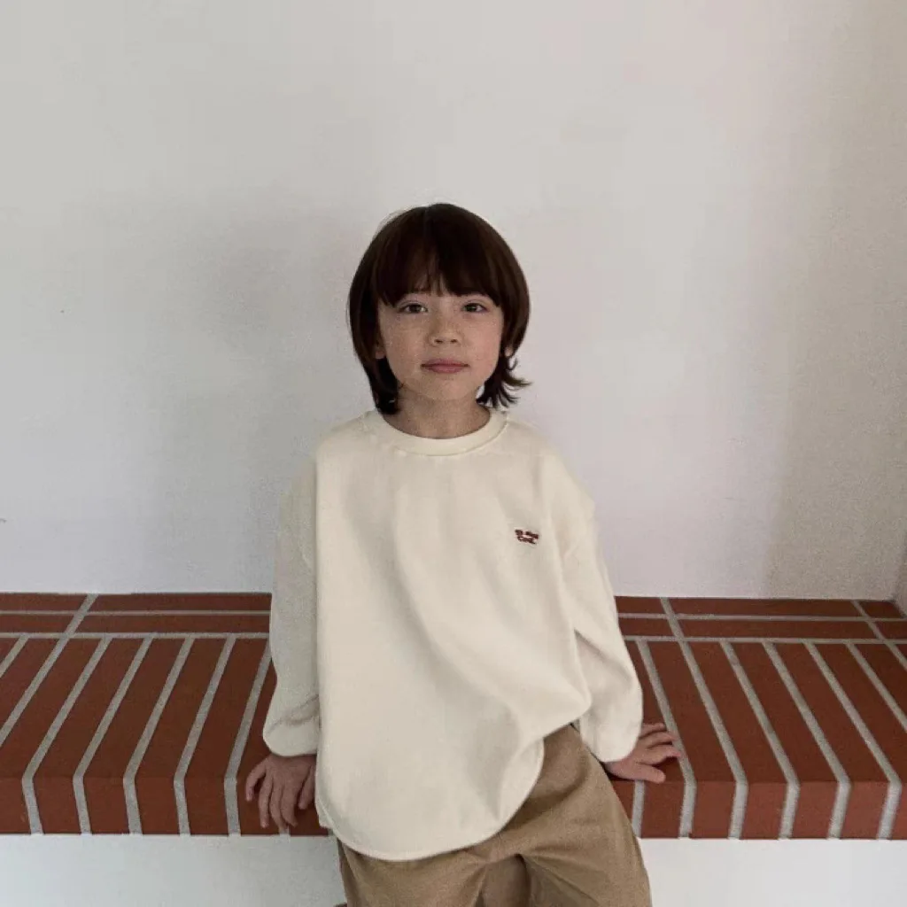 2027年秋-ベビー長袖ワッフルスウェットシャツ-男の子-女の子-シンプル-多用途-プルオーバー-幼児-レタープリント-ルーズ-カジュアルトップス