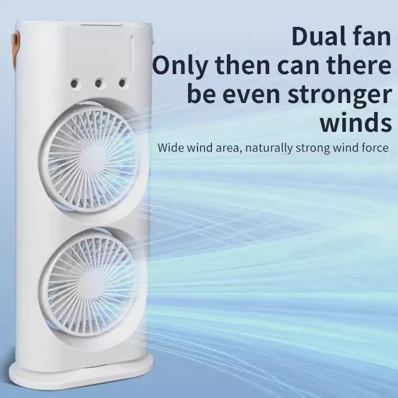 7-Color Remote Control Desktop Cold Fan with Cool Spray Humidification And Shaking Function Powerful Summer Wind Electric Fan