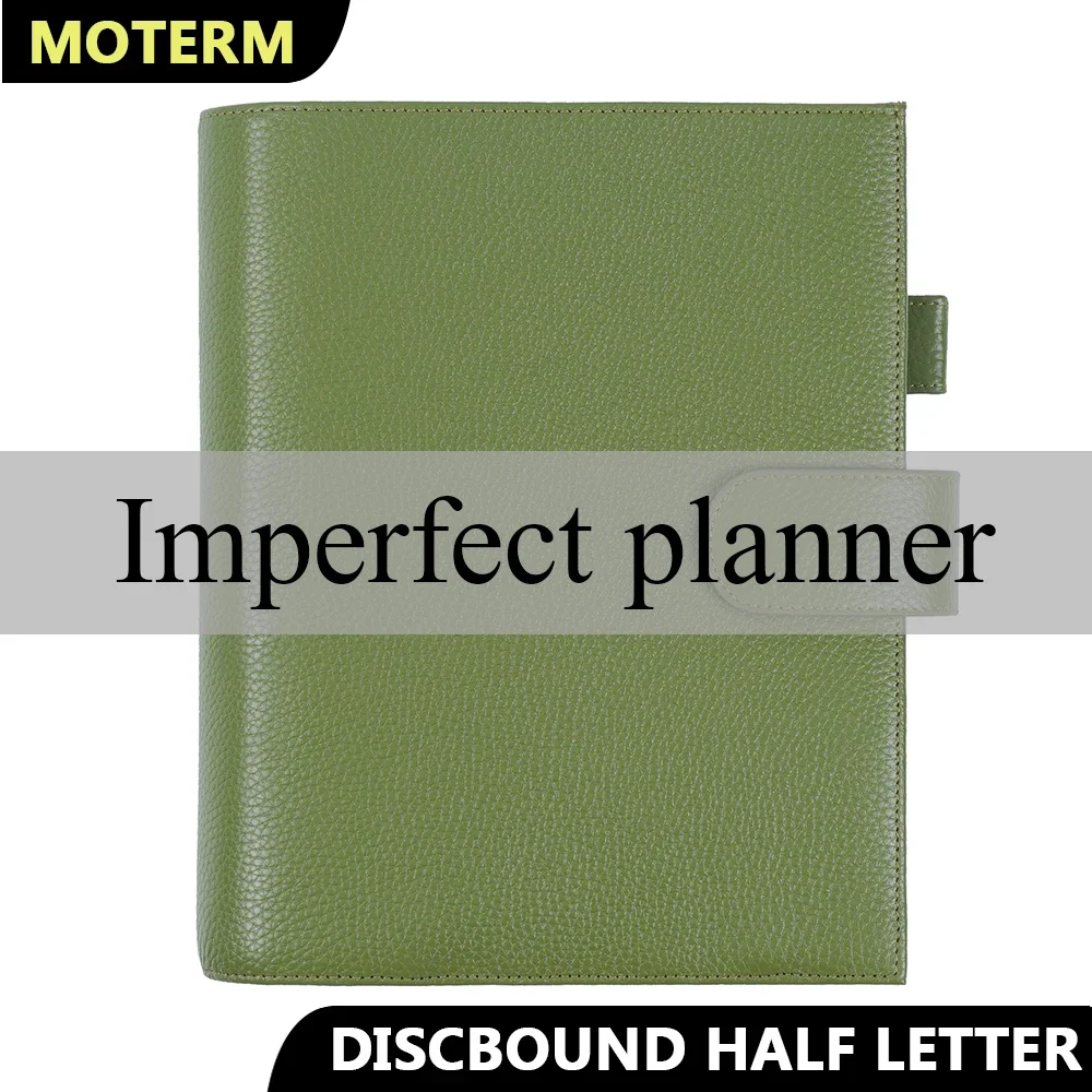 

Limited Imperfect Moterm Discbound Series Half Letter Cover Genuine Pebbled Grain Junior Expansion Disc Bound Organizer Journal