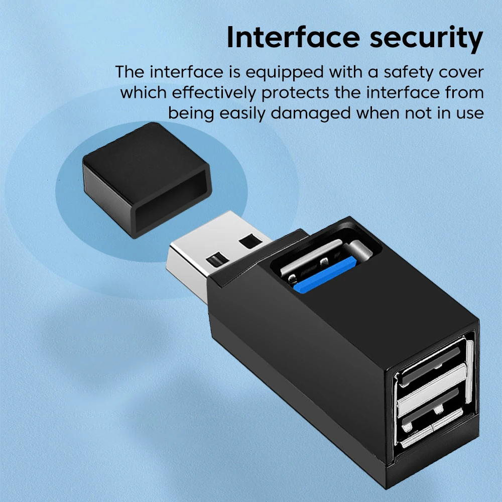 3 in 1 USB 3.0 HUB Adapter Mini USB HUB 3.0 High Speed Transfer USB3.0 Splitter Extender For PC Laptop U Disk Card Reader
