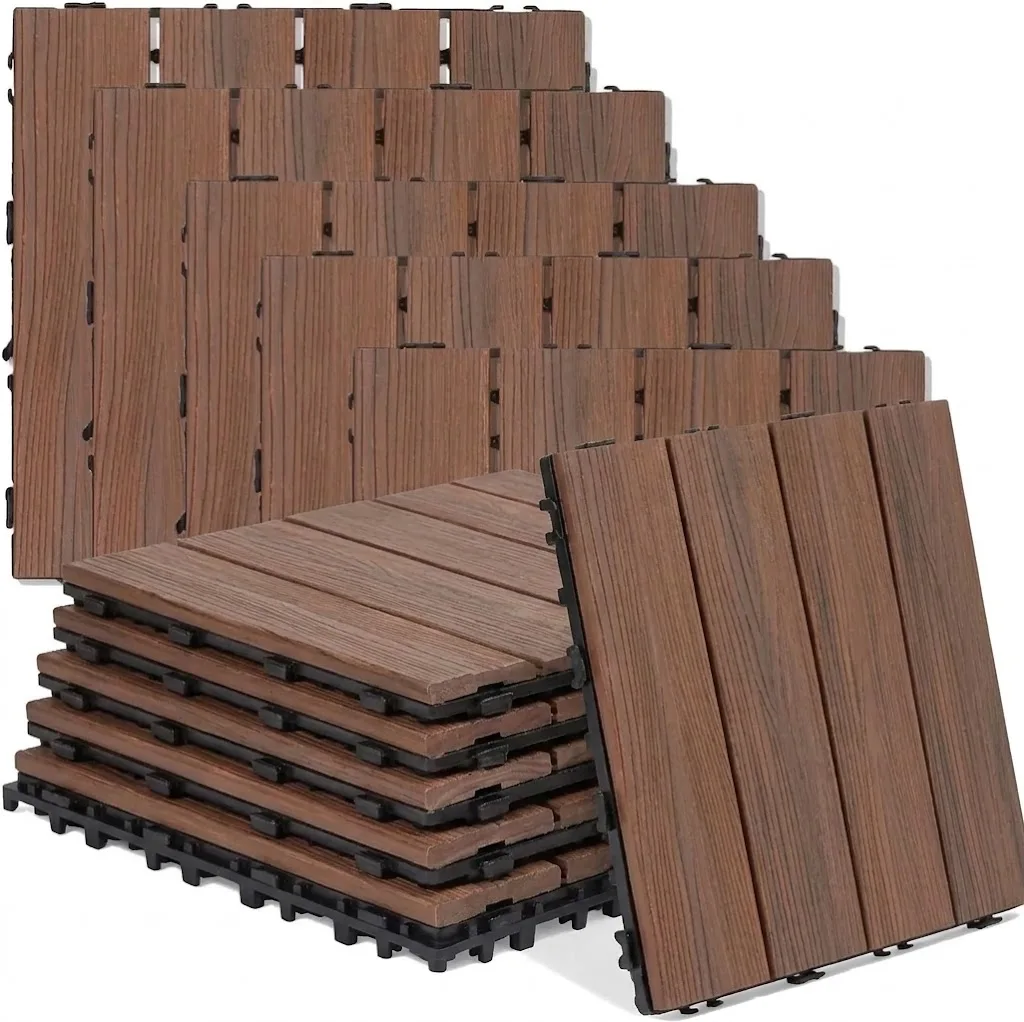 Splicing waterproof solid anti corrosion wood flooring outdoor carbonized wood flooring for balcony household courtyard durable