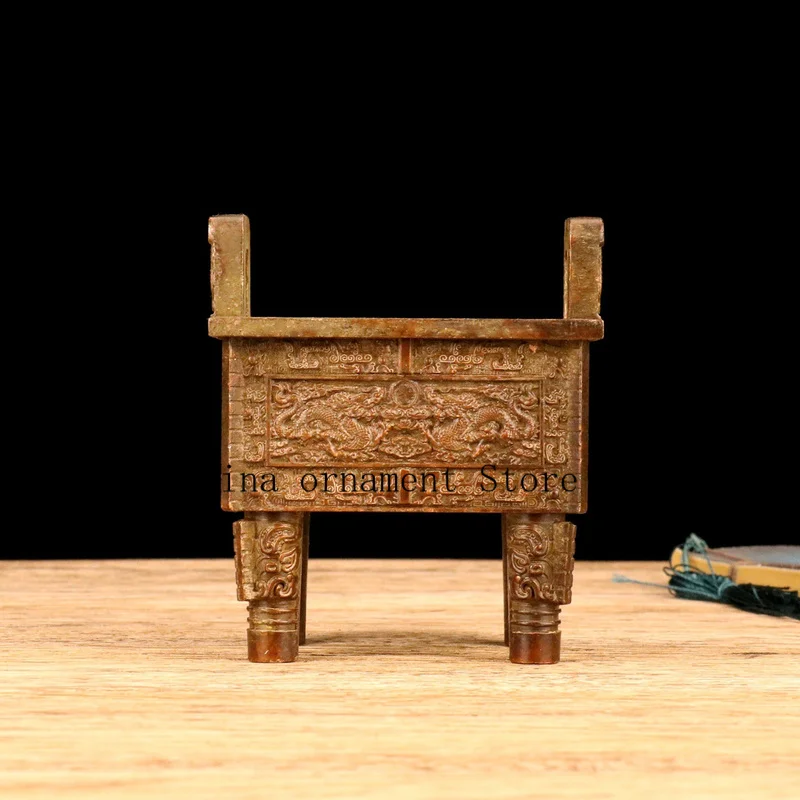 Alloy Ding Dynasty Ornament, Office Housewarming and Opening Gift, Extra Large Square Ding, Simu Wu Ding