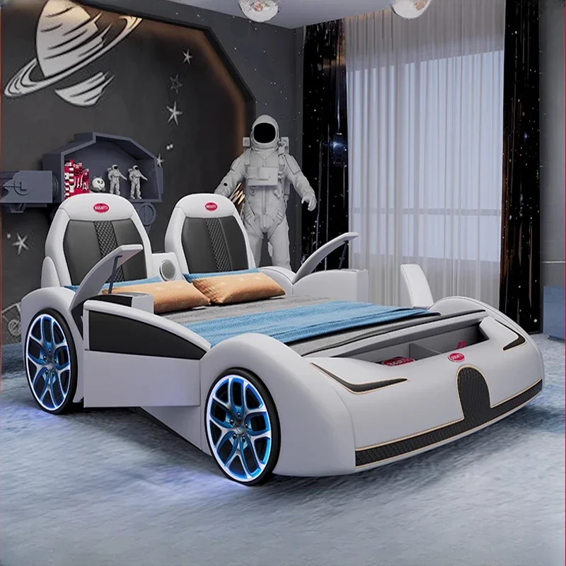 Full Modern Car Bed Frame Design Deluxe Queen Children's Bed Room Modern