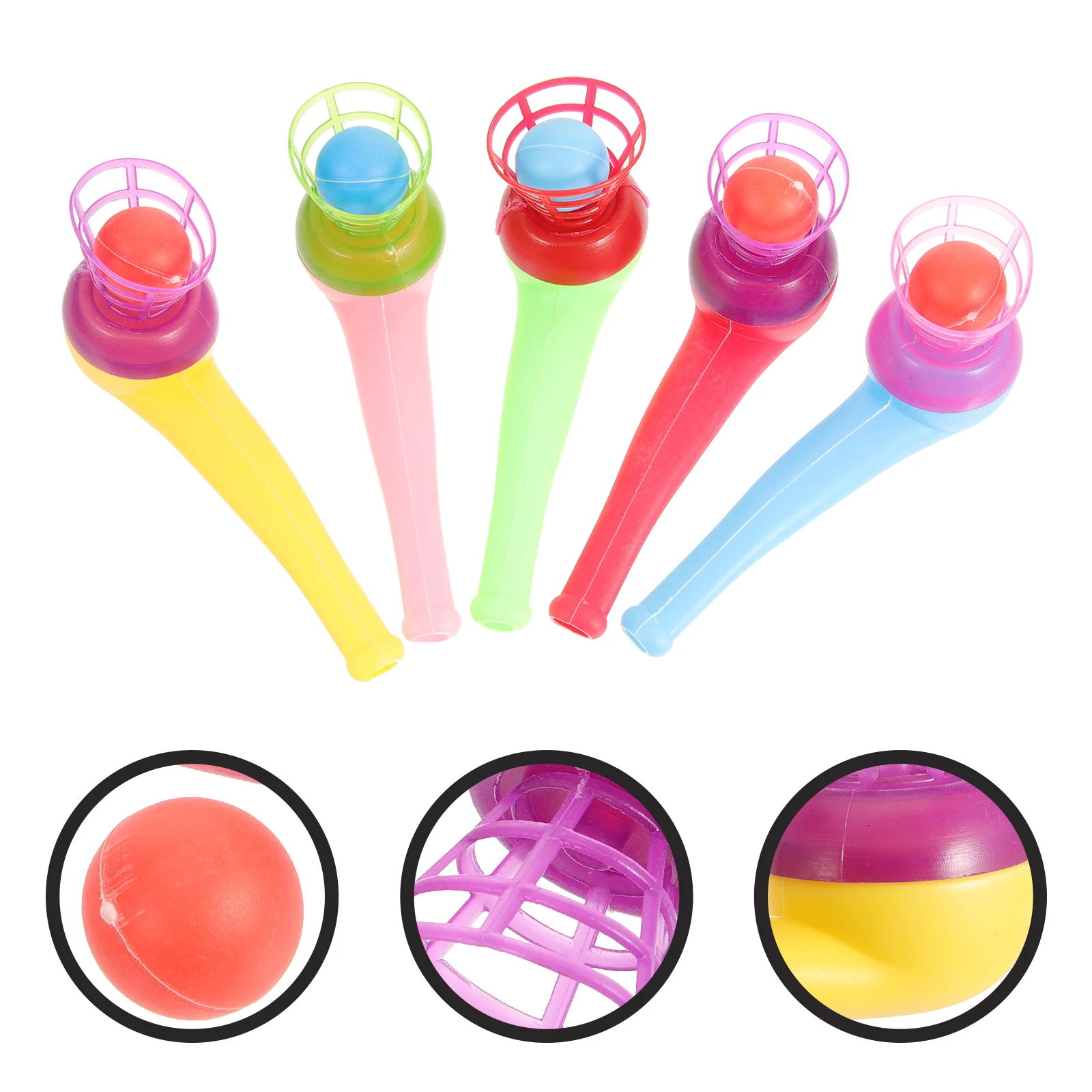 

20 Pcs Classic Toy Toddler Baby Toys Pipe Balls Game Floating Blow Plastic Blowing