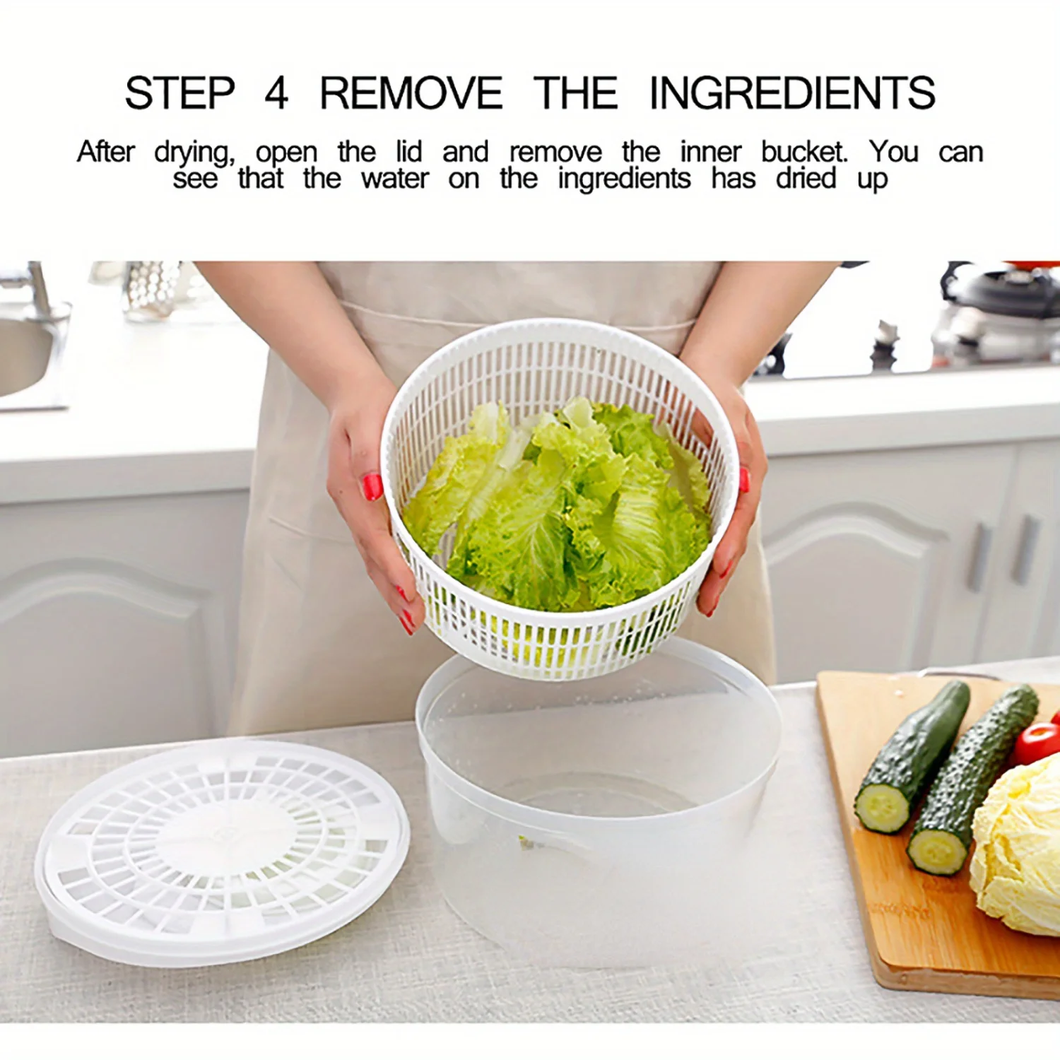 Versatile Salad Spinner & Vegetable Dryer - Manual, No-Power Kitchen Gadget For Fruits, Lettuce & More - Essential Drying Tool F