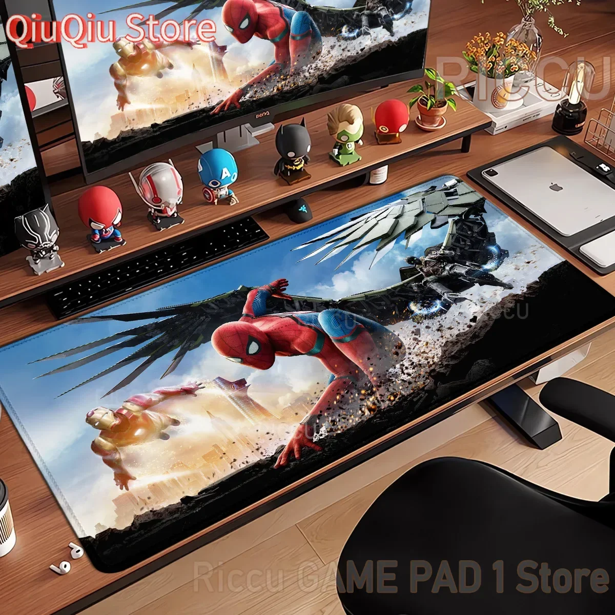 PC peripherals S-Spider Man Mouse Pad comic Anime film Rubber Keyboard Mouse pad Office Desk Laptops Gaming Accessories Non Slip