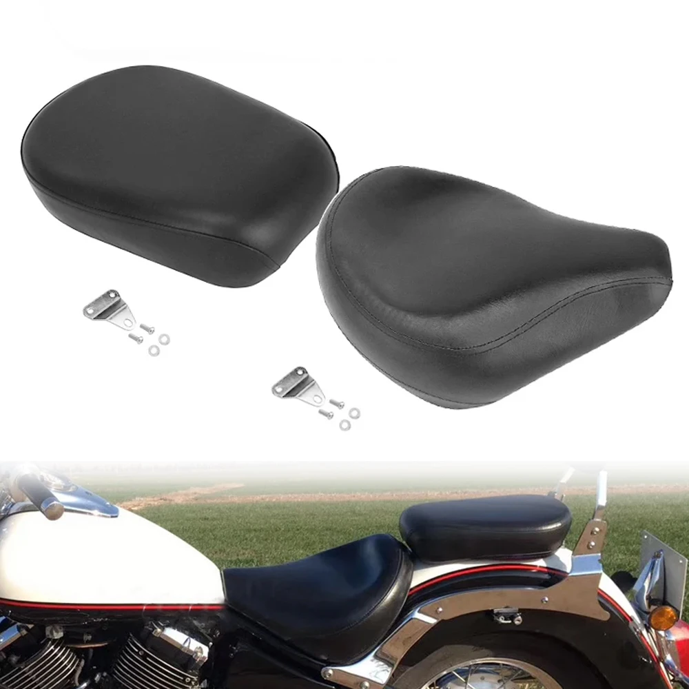 

Motorcycle PU Leather Black Seat Cushion Pad Moto Accessories For Yamaha Vstar 400 650 XVS 400 XVS 650 1998-2012