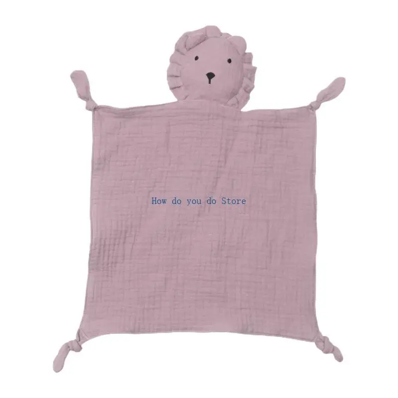 

19QF Baby Soothe Blanket Lion for Doll Appease Towel Gauze Bibs Teether Muslin Absorbent Bandana Infants Feeding Bib Gif