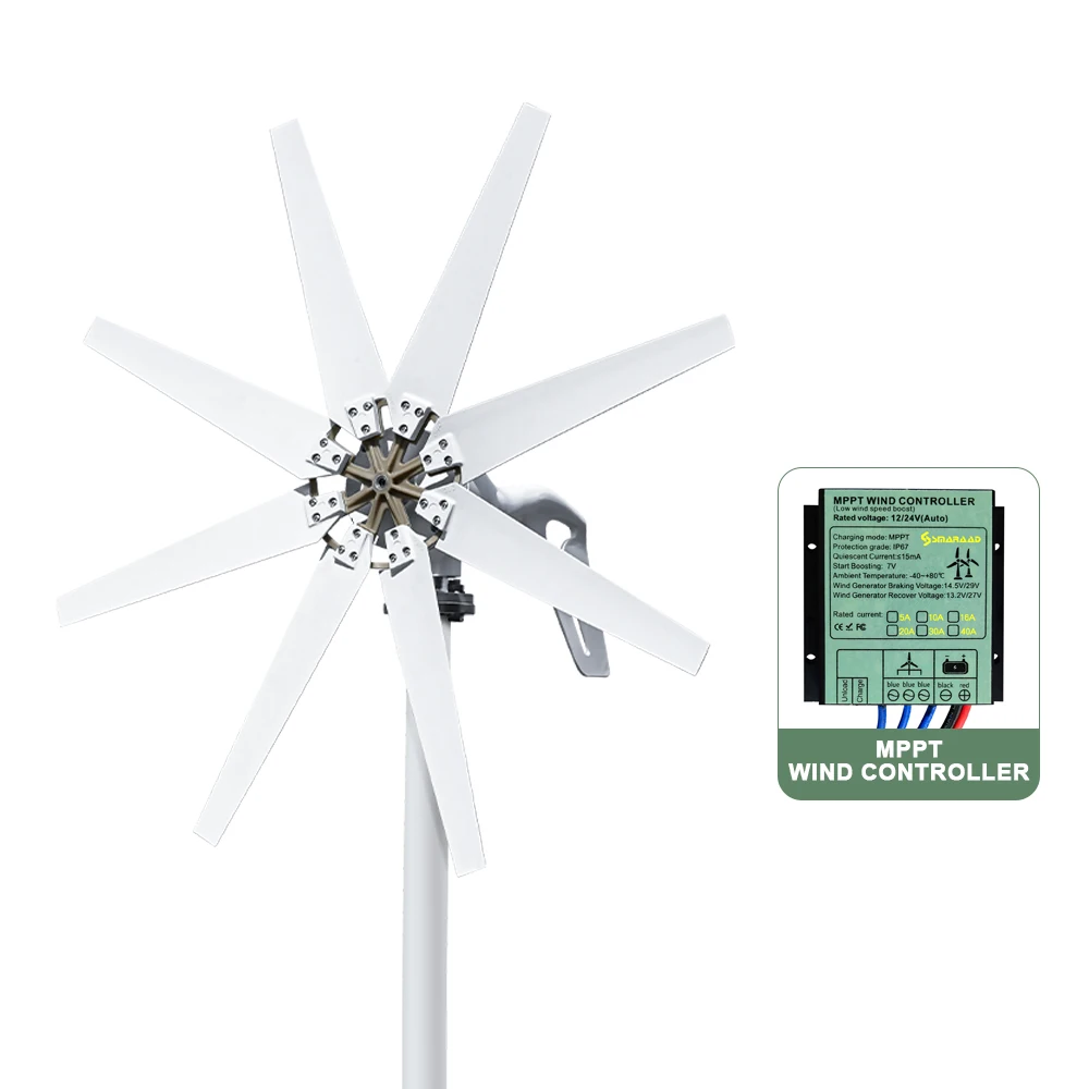 1kw 1000w Horizontal Strong Wind Turbine Generator 48V 24V 12V Power Magnetic