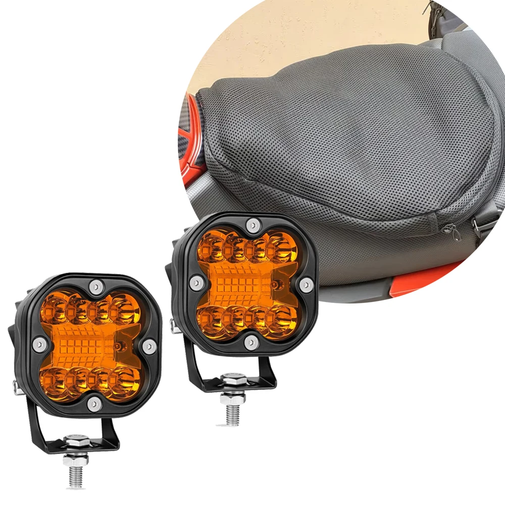 

Motorcycle Seat Cushion Cruiser Air Pad plus 3" Cube LED Pods Auxiliary lights Amber Universal For R1200GS R1250GS ATV UTV Ebike