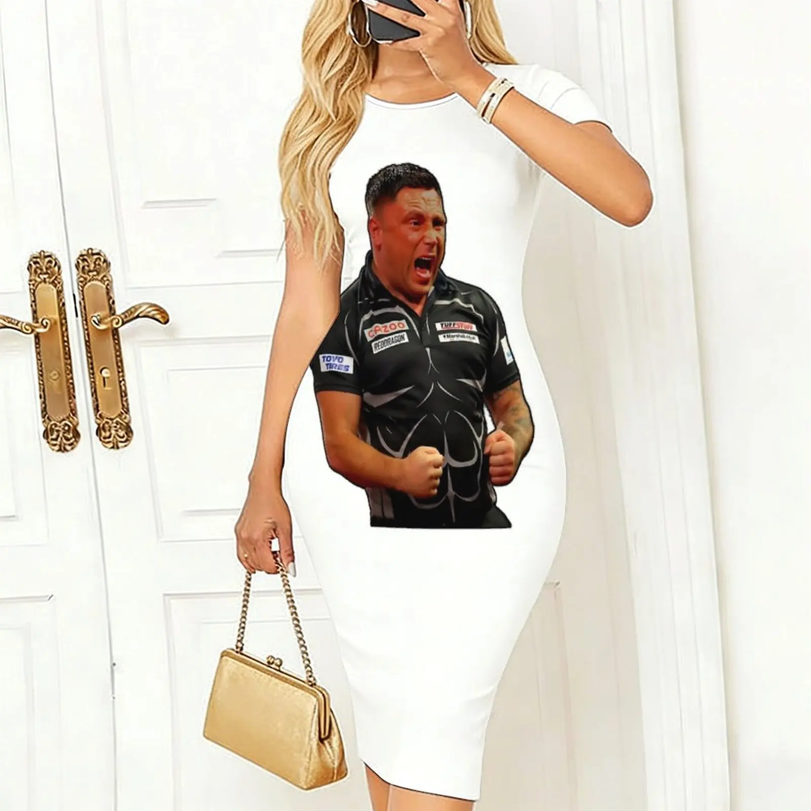 Gerwyn price Darts,FUNNY GIFT FOR GERWYN PRICE LOVERS,FUNNY Women's Short sleeved Tight Hip hugging Skirt