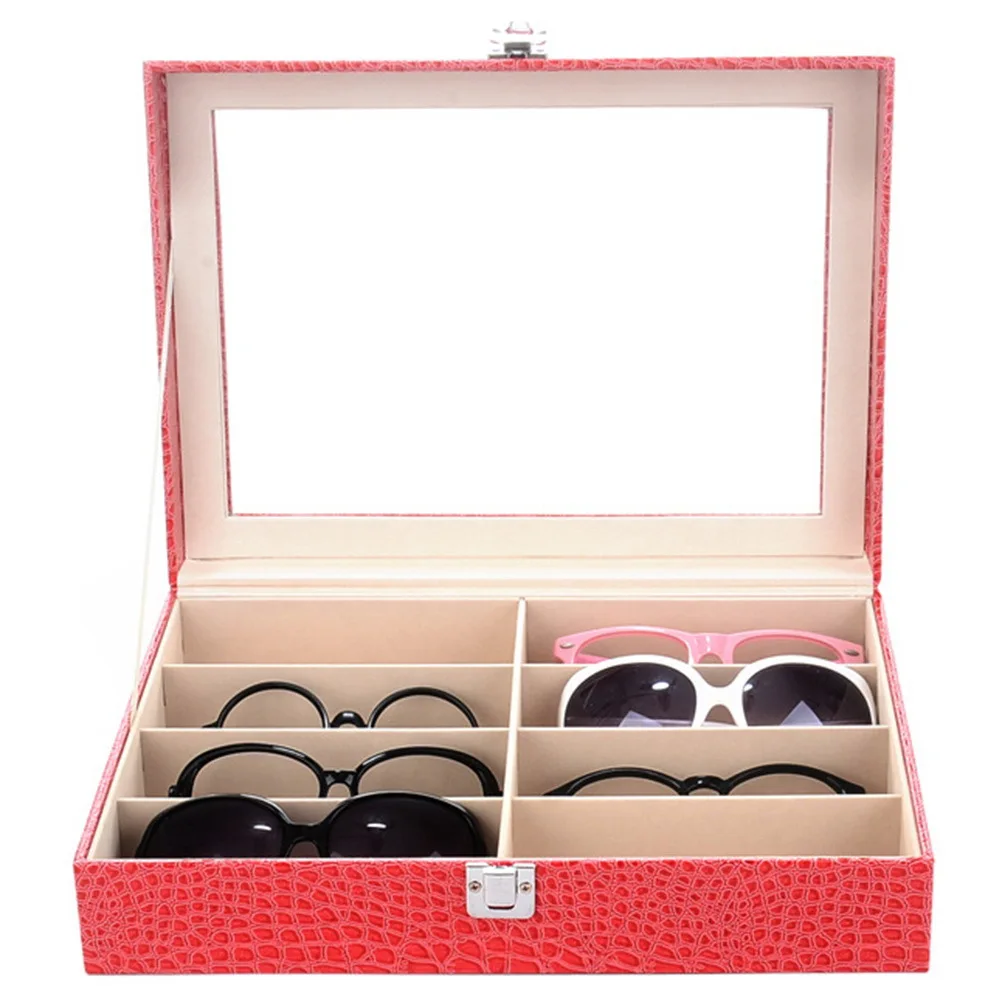 Glasses Sunglasses Eyeglass Display over The Clear Storage Organizer Window Case