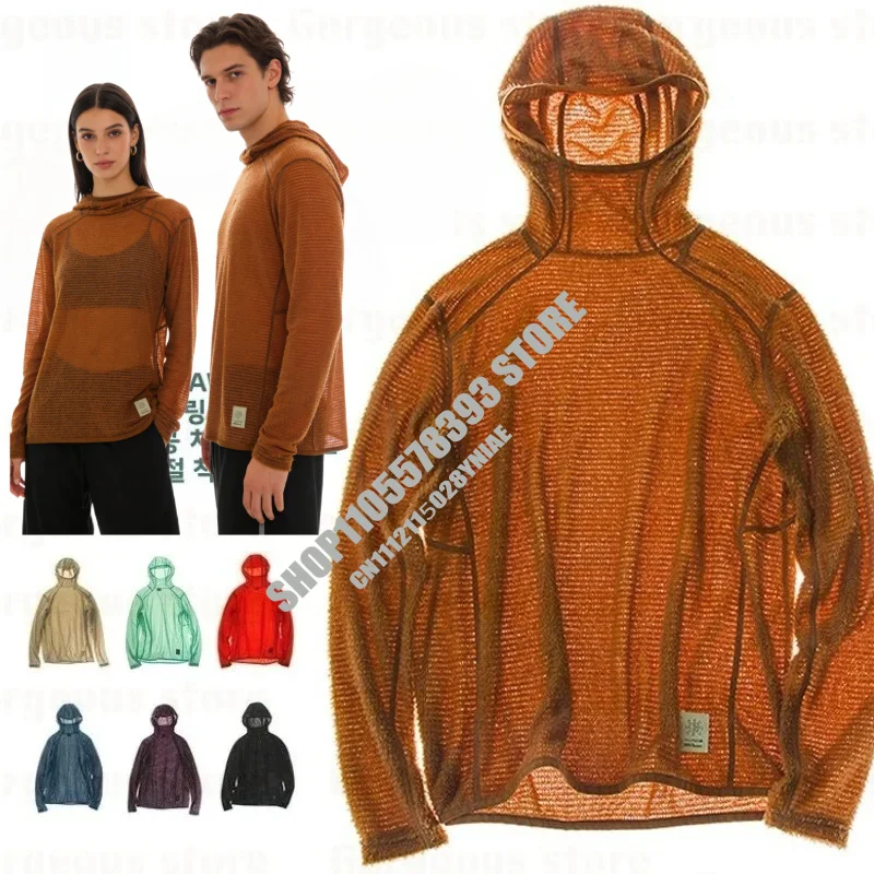 

Breathable Lightweight Hooded T-Shirt Men's Unisex Long Sleeve Hoodie For Hiking, Summer Camping Cycling Anti-Static