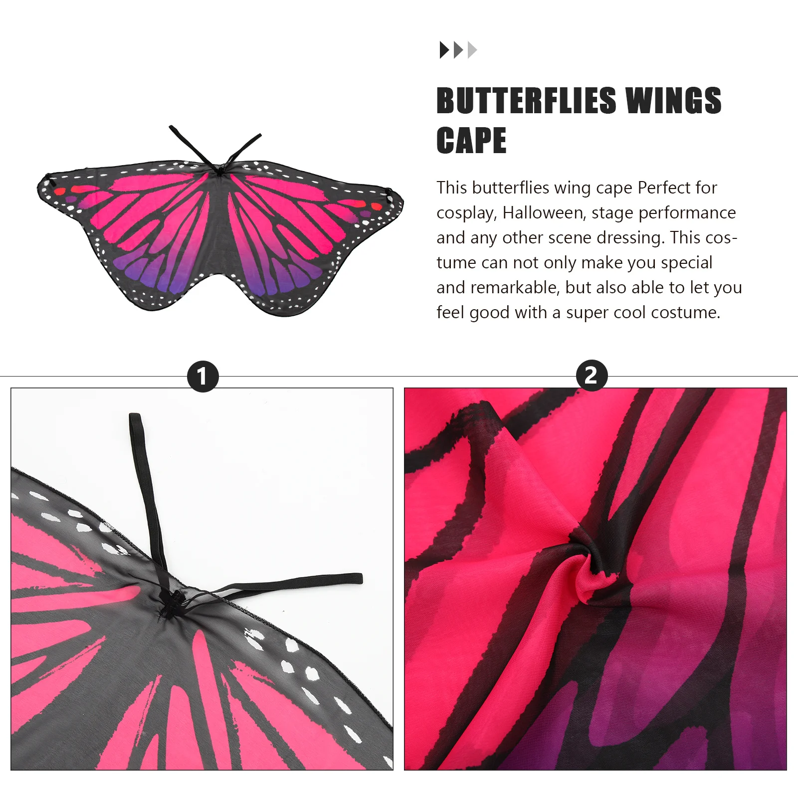 

Butterfly Cape Lightweight Polyester Material For Halloween Party Cosplay Costume Prop Cape Ornament