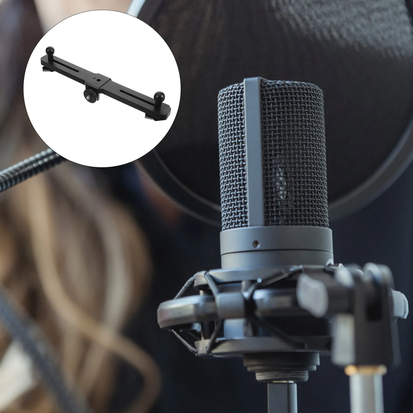 

Phone Holder For Tripod Mount Light Bar Bracket Camera Extension Bar Triple Head Bracket Microphone Streaming Accessory