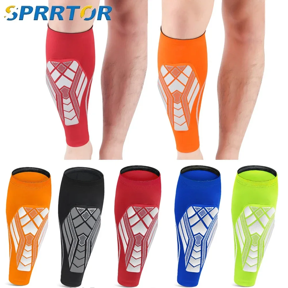 1Pcs Calf Compression Sleeves with EVA Pad for Men Women, Leg Support for Shin Splints, Shin Guards for Running Football