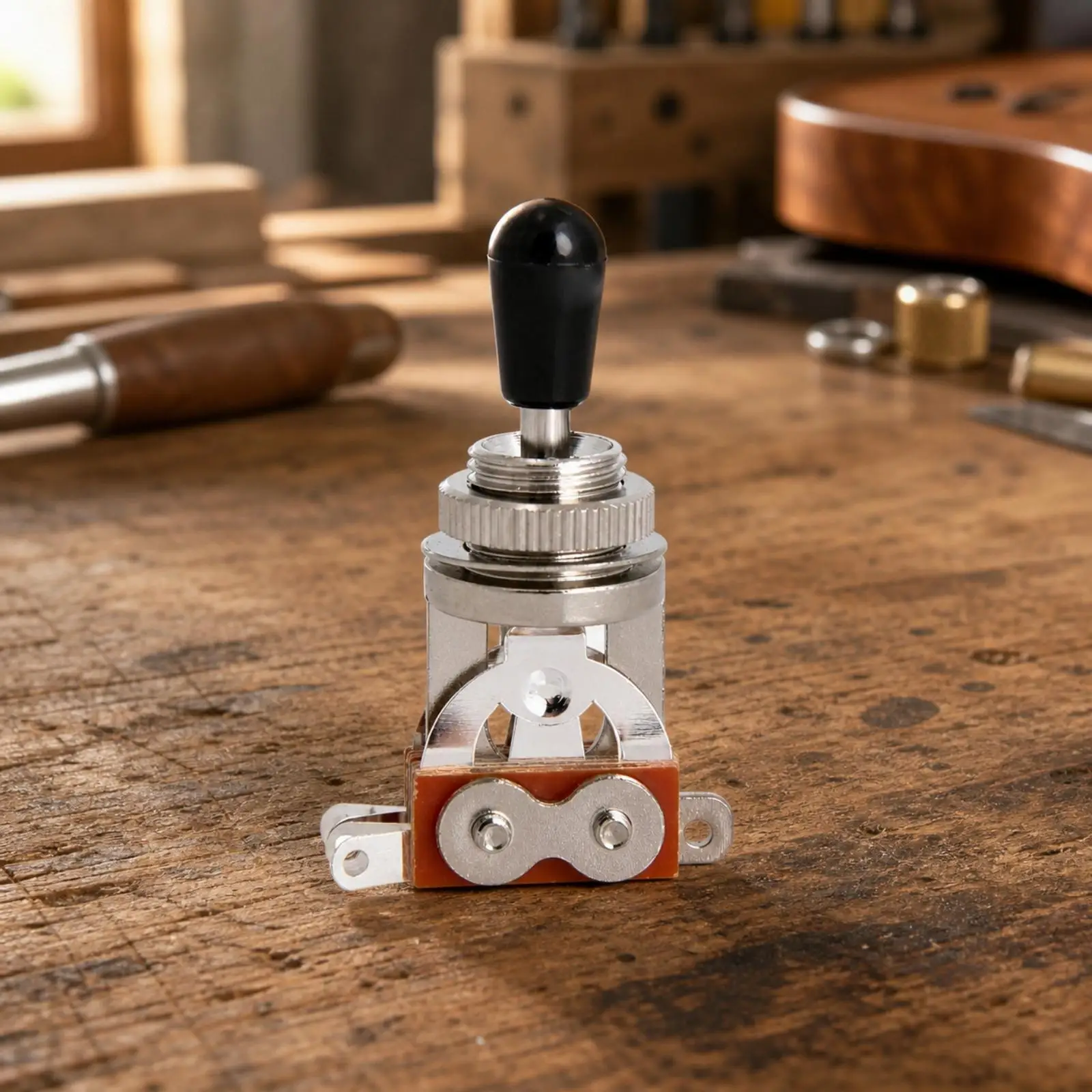 Durable Metal Electric Tone Switch for Guitar with Threaded Mounting Ear and Compact Design for Standard Control Cavity