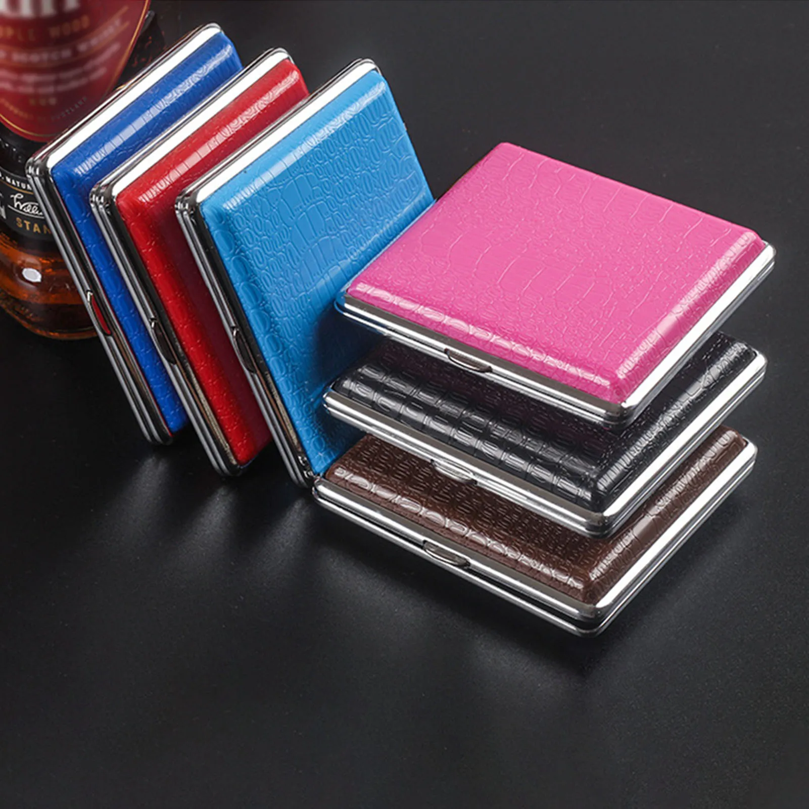 20pcs Cigaretes Storage Box Modern Aluminum Alloy Cases Gifts for Father Husband Brothers