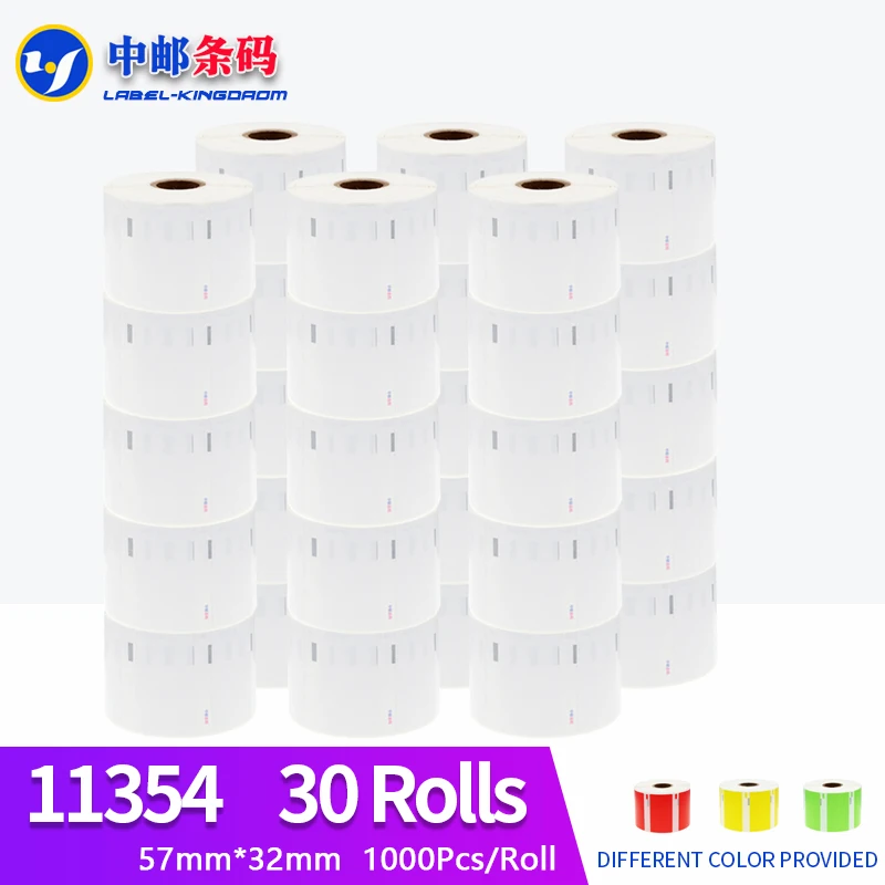 

30 Rolls Dymo Compatible 11354 Label 57mm*32mm 1000Pcs for LW400 450 450Turbo Printer Seiko SLP 440