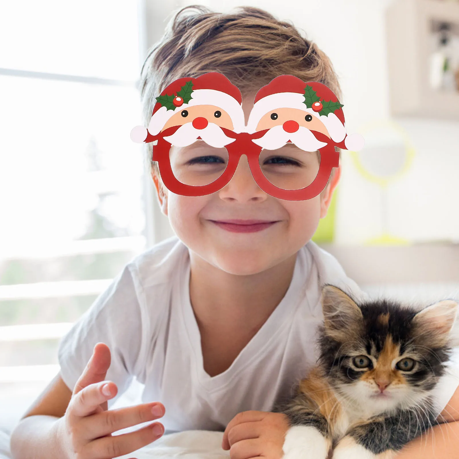 

12pcs Paper Glasses Frames Christmas Party Decor Unique Photo Prop Child Fashion Sense Reliable Xmas Eyeglasses