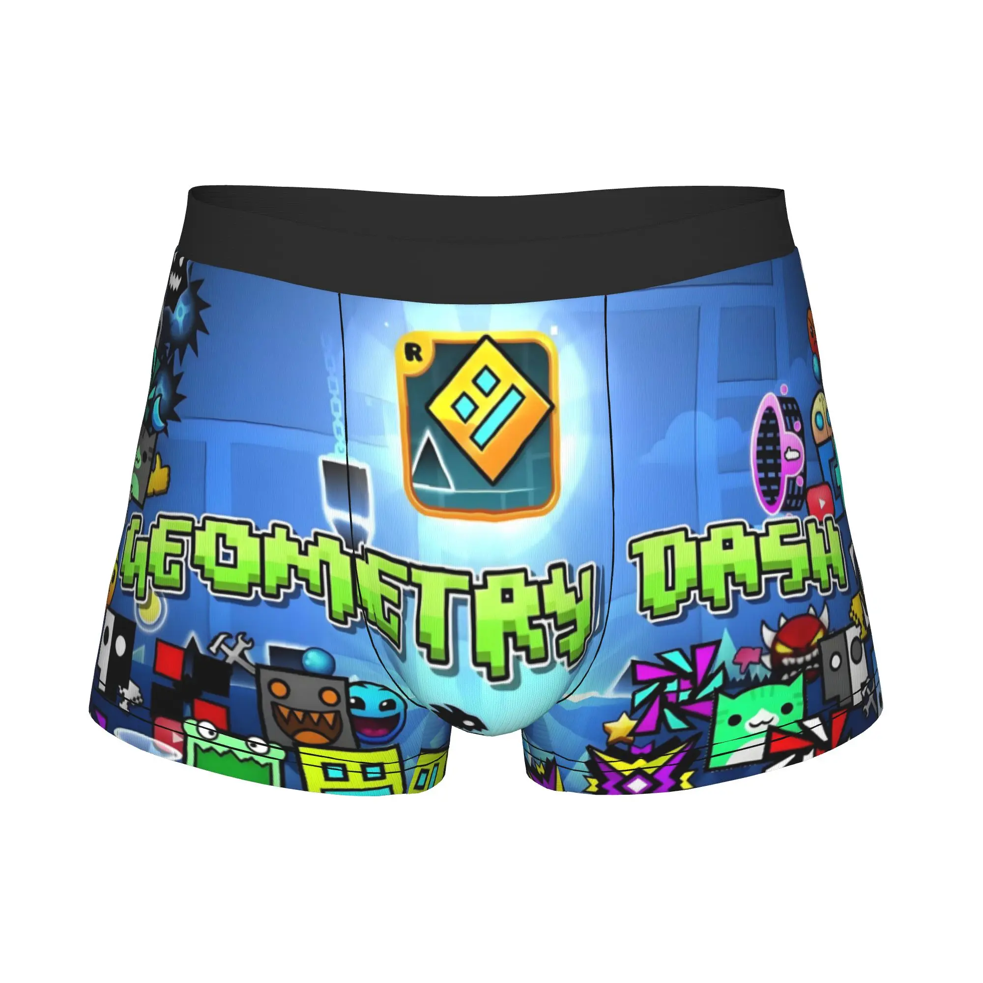 Geometry Dash Game Boxers Shorts Men Rhythm Video  Briefs Underwear Cool Underpants