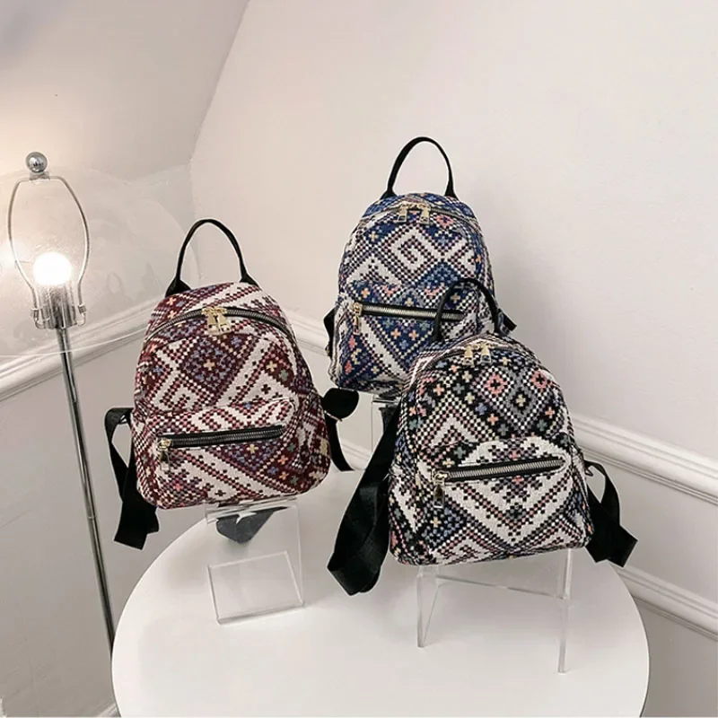 Retro Women Small Backpack Fashion School Bags Female Causal Children Travel Shopping Girl Backpacks Schoolbags Feminina Bag