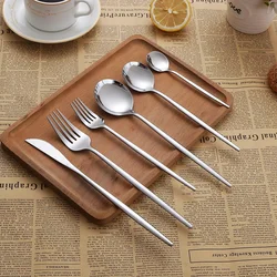 Spoon Fork Cutlery Steak Knife Stainless Steel Dessert Tableware Dessert Soup Stirring Spoons Forks Dinnerware Kitchen Accessory