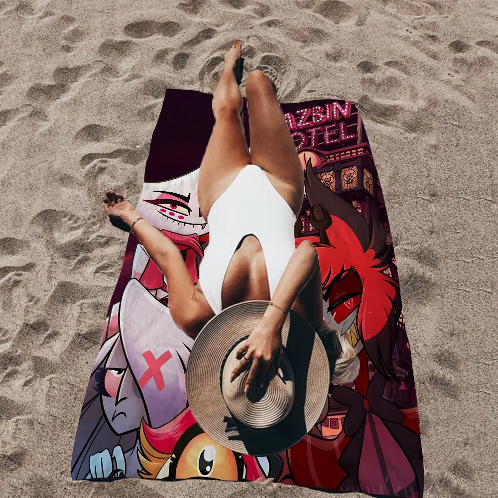 

H-Hazbin Cartoon Hotel Microfiber Beach Towel Absorbent Quick Dry Soft Yoga Swimming Resort Mountain Climbing Towel