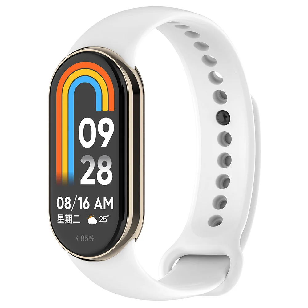 حزام معصم من السيليكون لسوار المعصم Xiaomi Mi Band 8/9 NFC مع موصل معدني