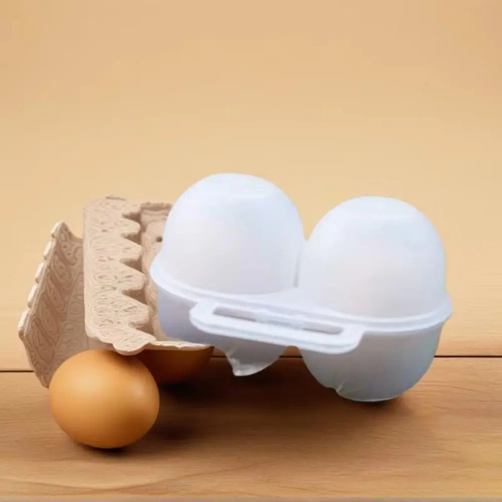 Protective Two Compartment Outdoor Egg Box Shockproof Portable Egg Storage Box Transparent Drop Resistant Egg Holder Picnic