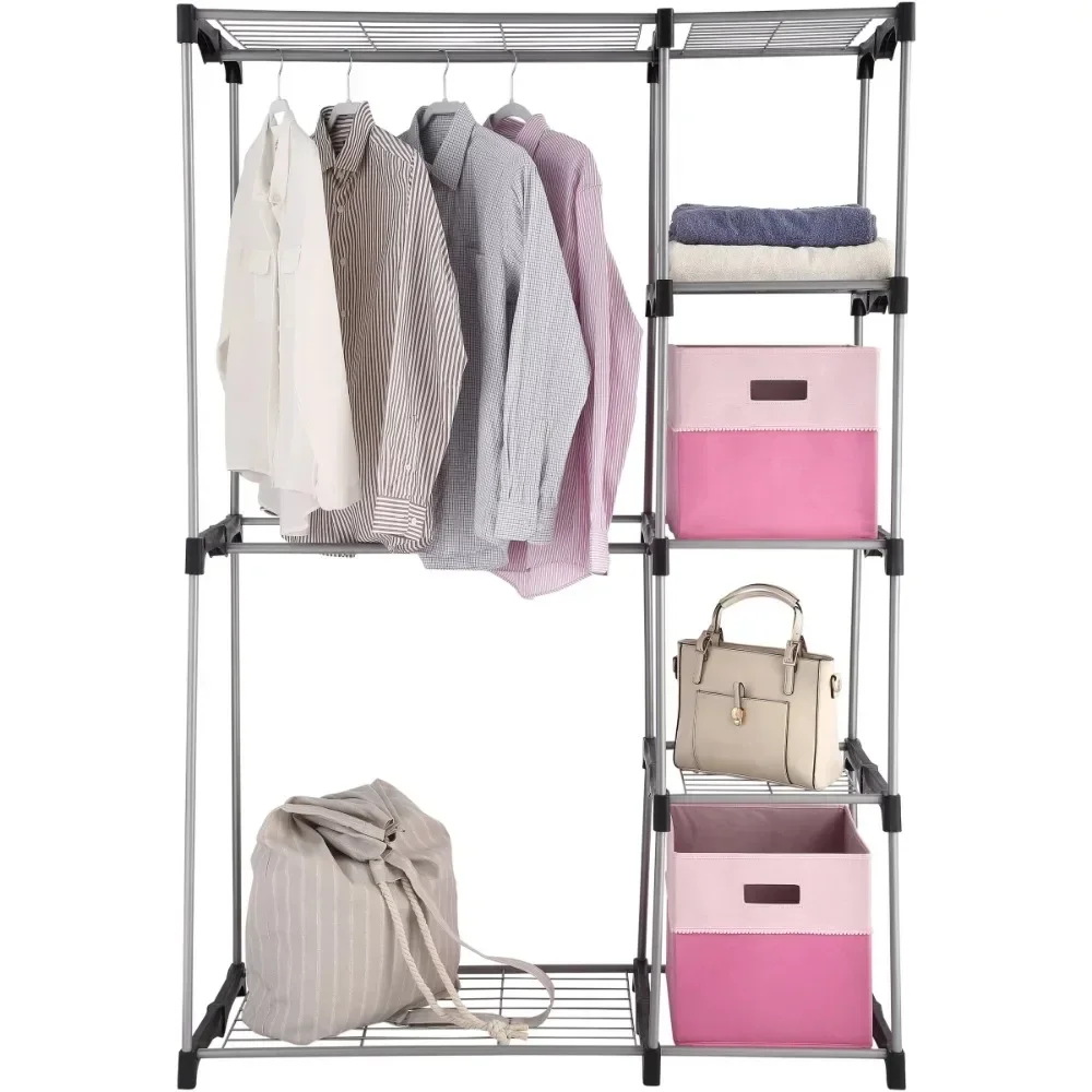 Mainstays Wire Shelf Closet Organizer, 2-Tier, Easy To Assemble