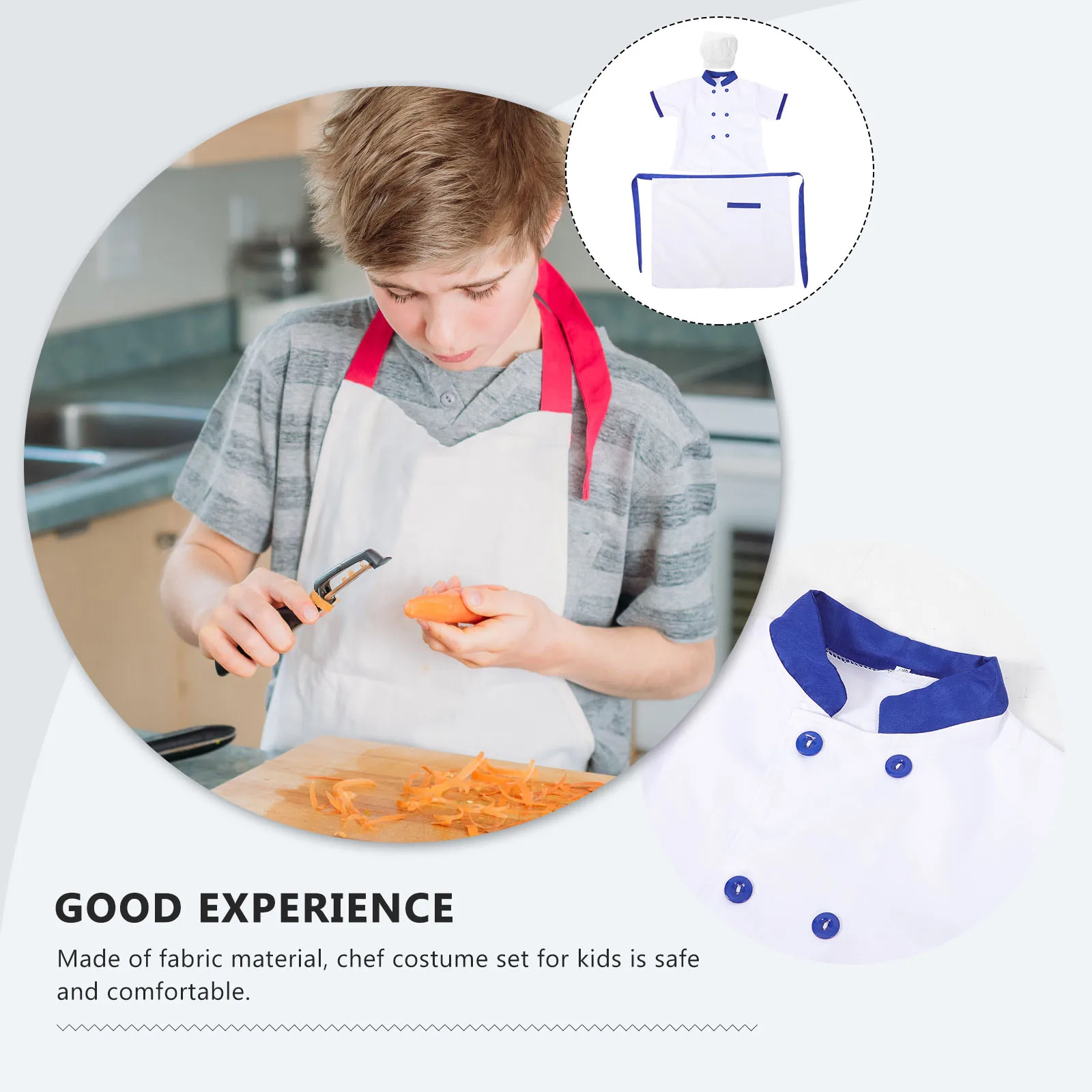 

1 set 1 Set Children Costume Set Toddler Outfit Kids Apron Short Sleeve Jacket Chef Hat Cosplay Chef Costume For Boy Girl