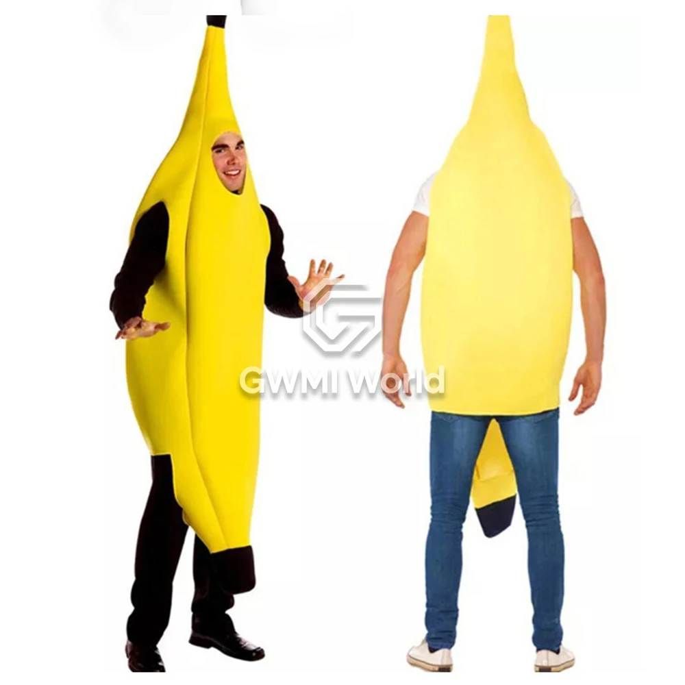 Adult Banana Clothes Halloween Party Cosplay Costume Carnival Performance Outfits Fancy Dress Fruit Banana Costume For Men Women view 2